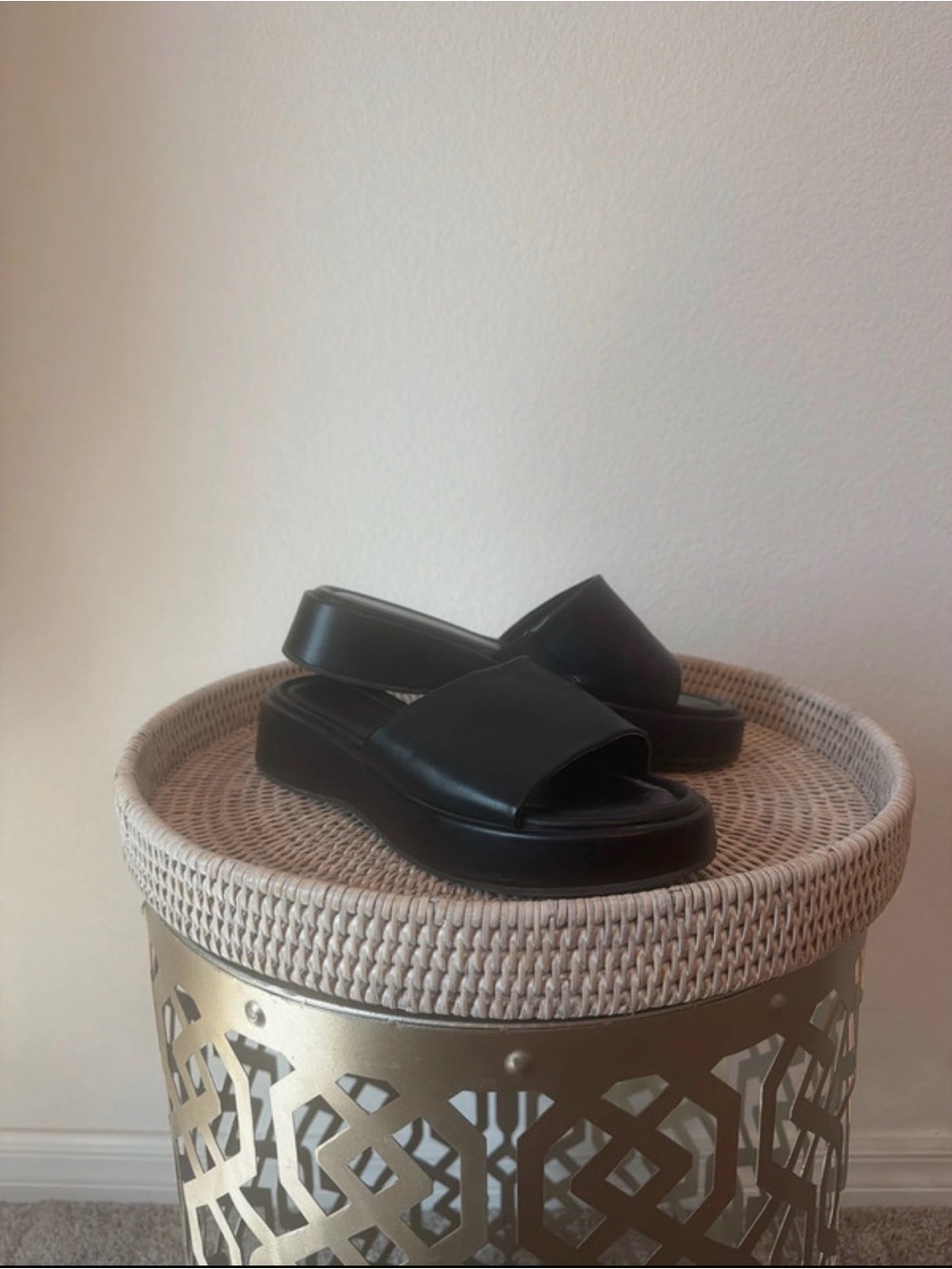 Women's Black Slide Platform Sandals